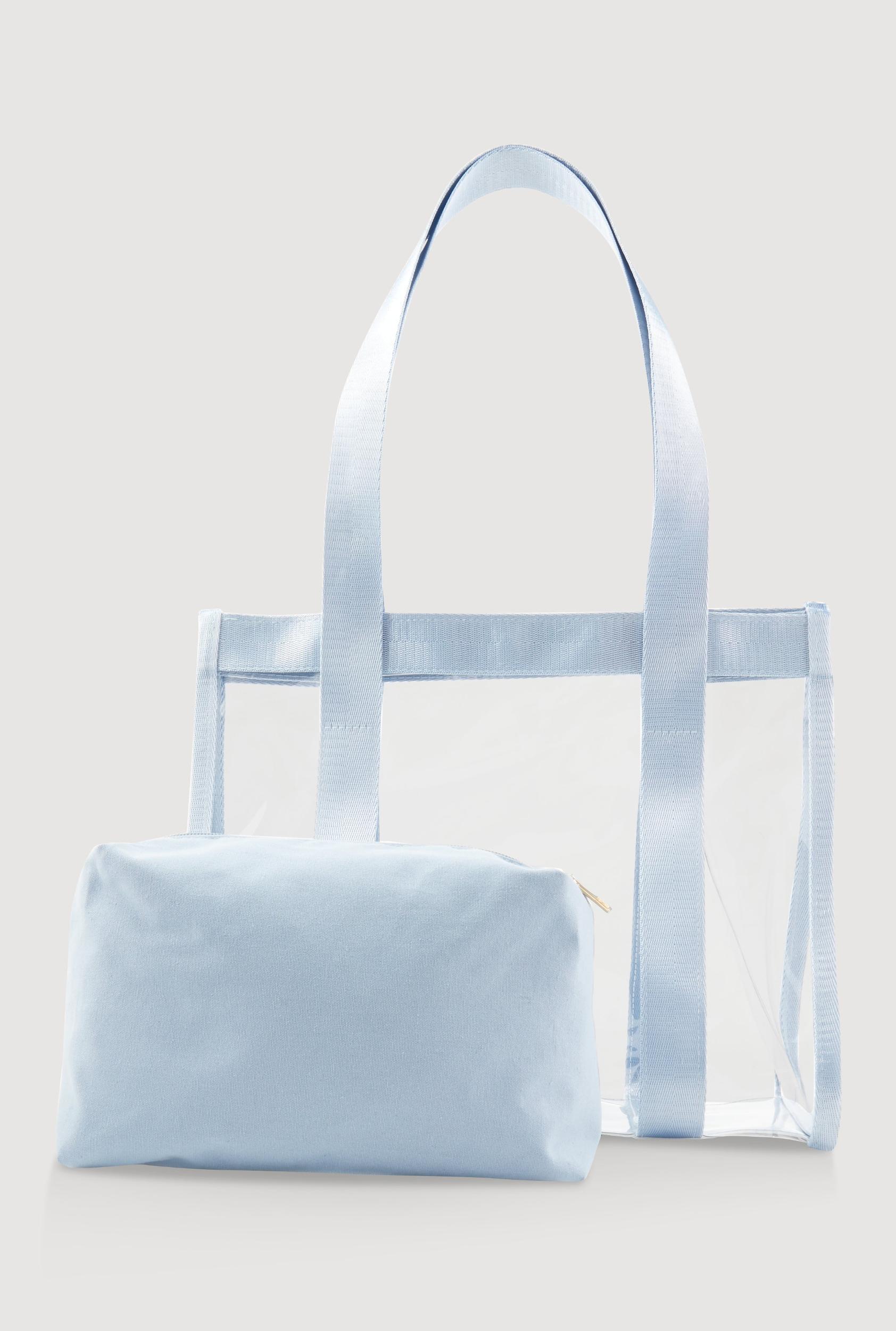 Contrast Trim Clear Tote Bag with Pouch Female Product Image