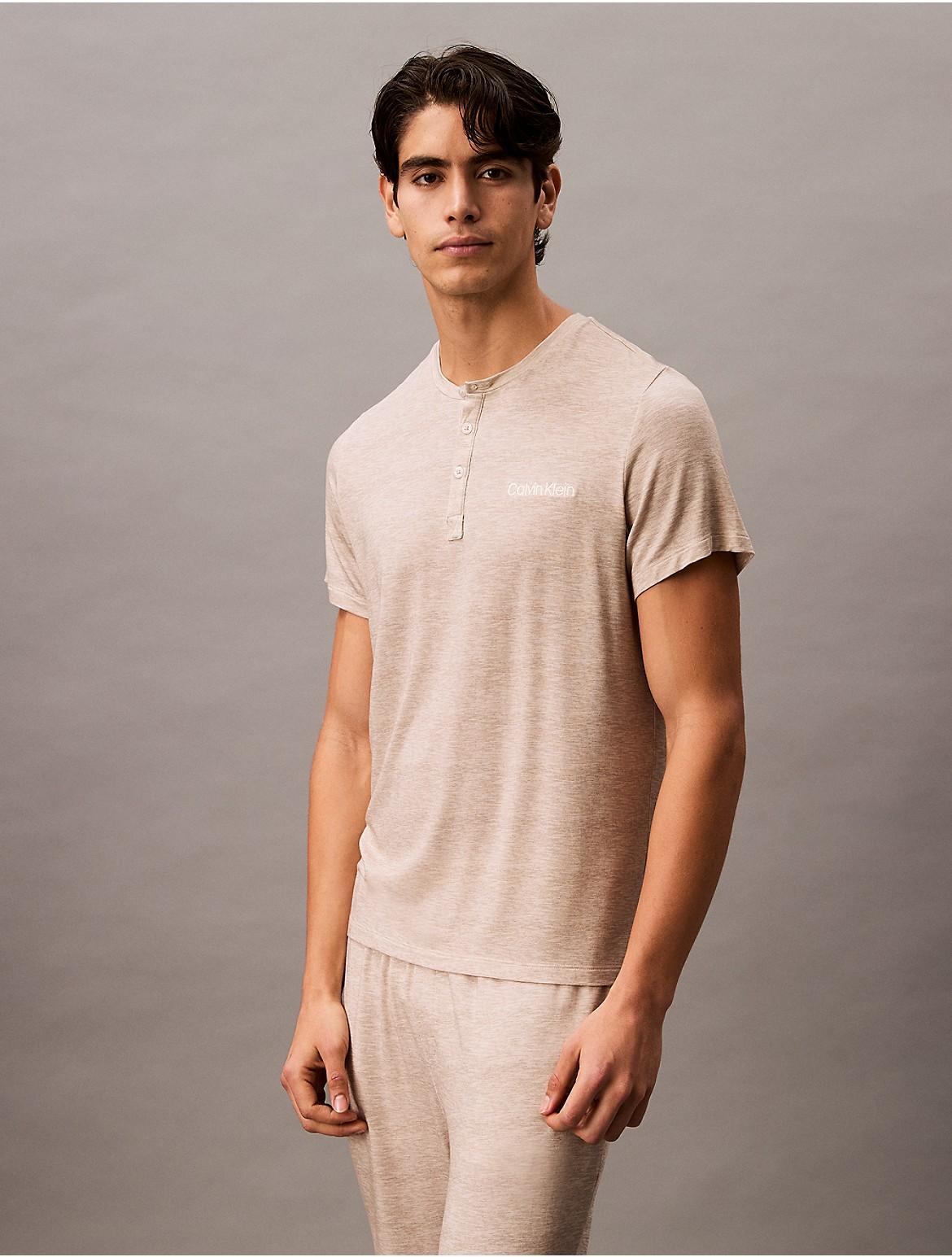 Calvin Klein Men's Ultra Soft Modal Henley Sleep T-Shirt - Green - L Product Image