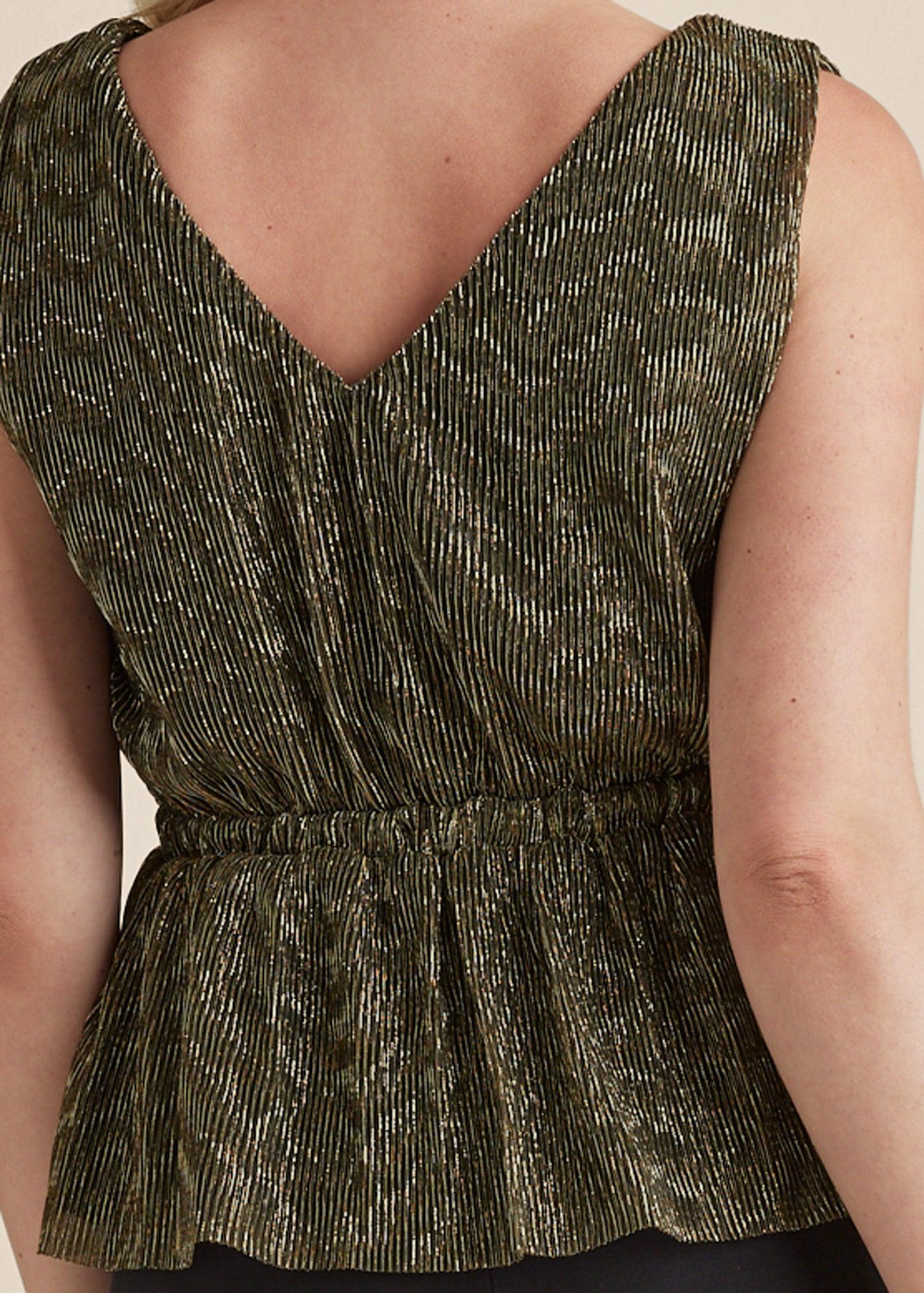 Sleeveless Metallic Top - Black Multi Product Image
