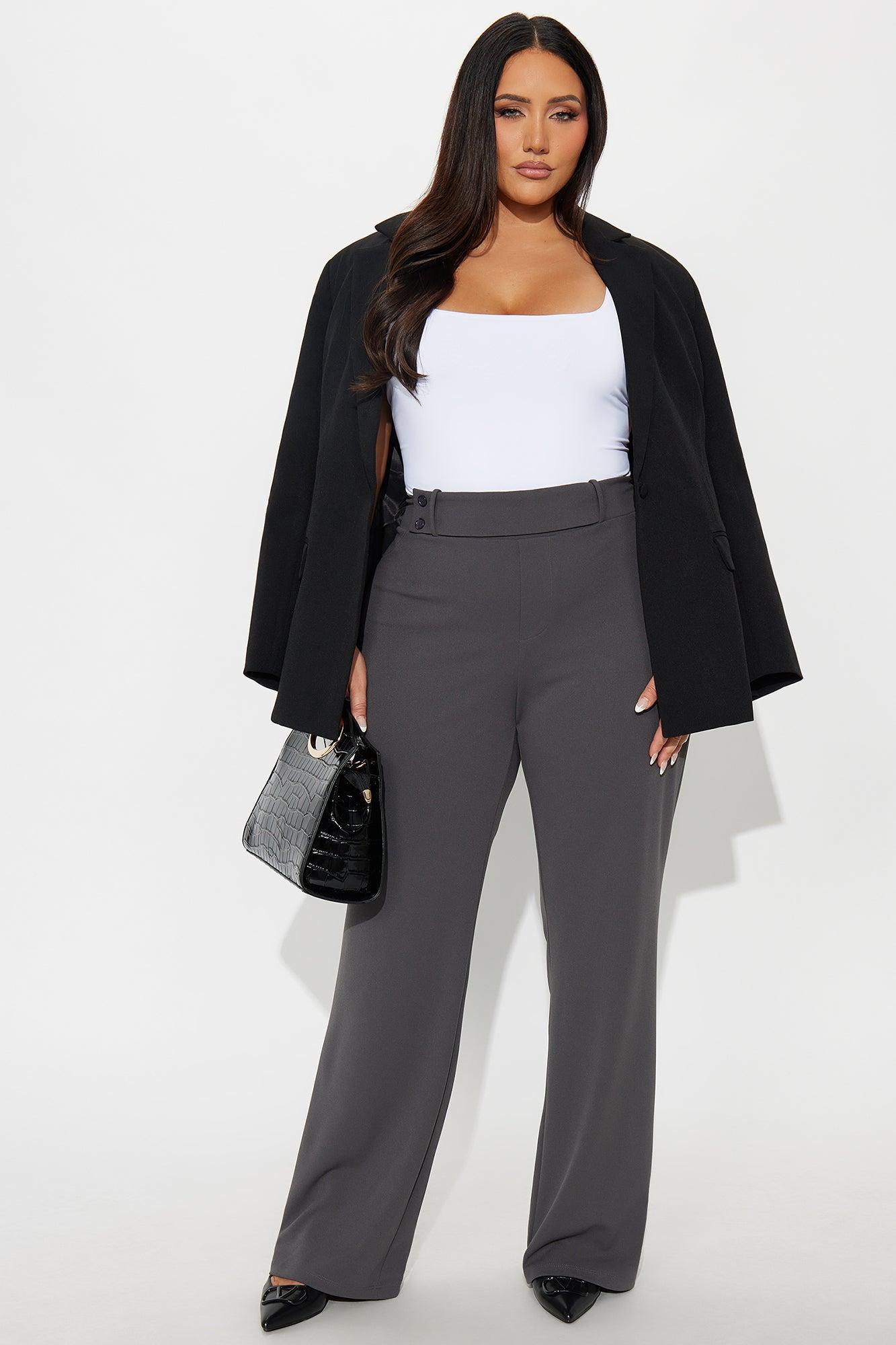 Office Tea Straight Leg Trouser Pant - Charcoal Product Image