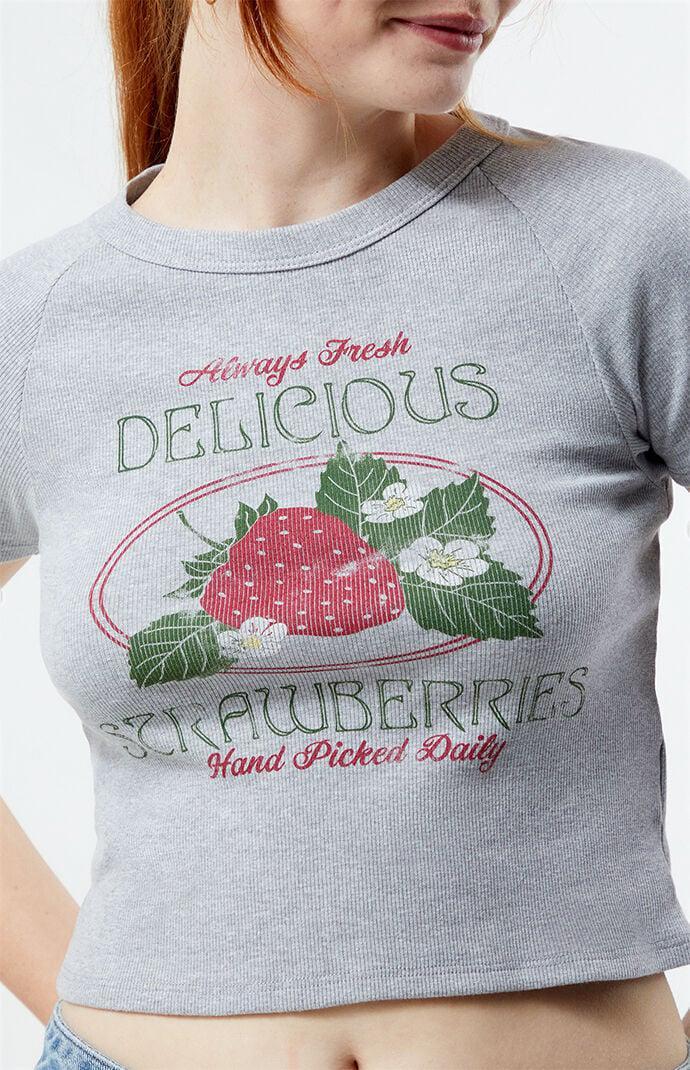 Women's Strawberry Ribbed Raglan T-Shirt Product Image