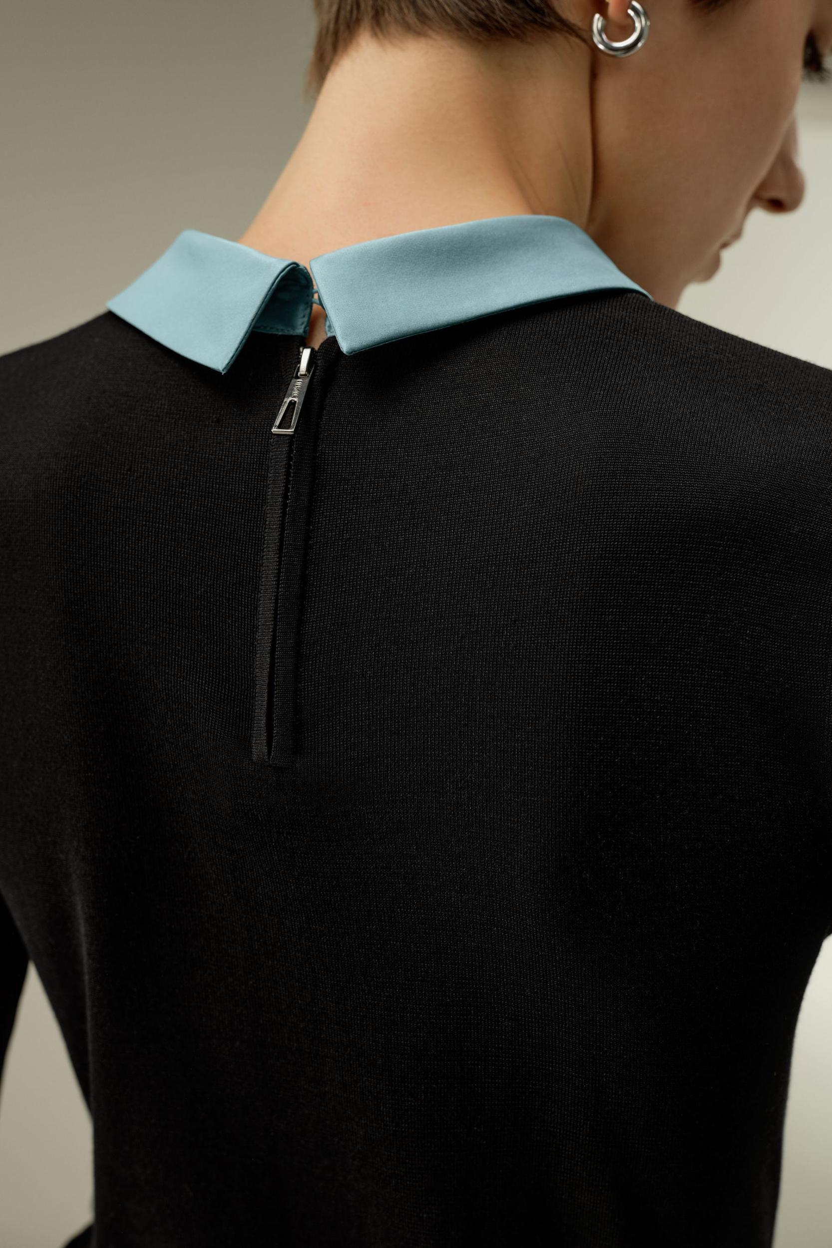 Elitist Silk Knitted Top with Collar Product Image