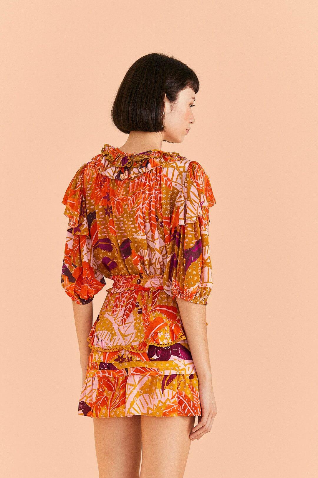 Beige Jungle Panther Mini Skirt Product Image