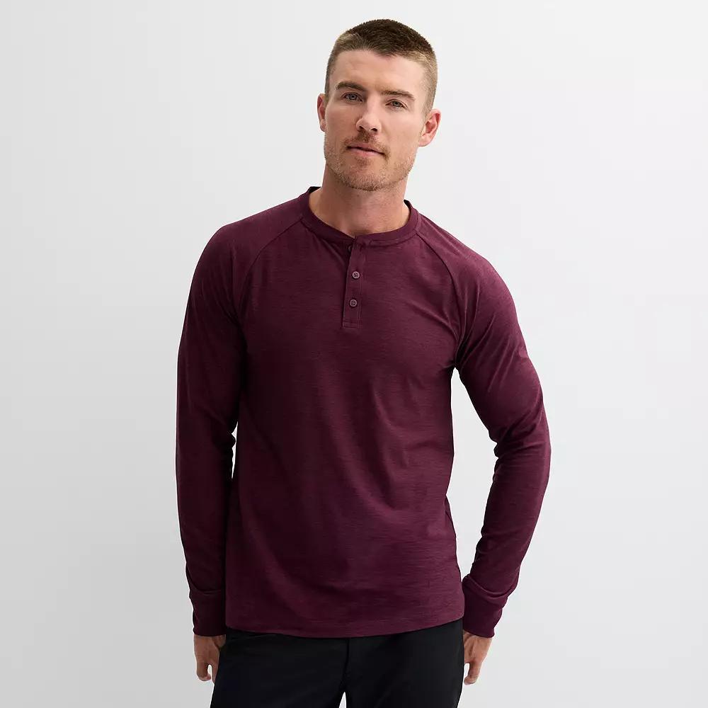 Men's FLX Long Sleeve Luxury Soft Wander Henley, Size: XXL, Magma Product Image