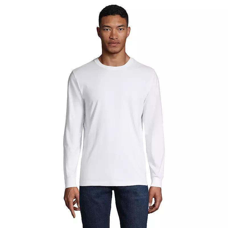 Big & Tall Lands' End Super-T Long Sleeve Classic-Fit Tee, Men's, Size: 2XB, Black Product Image