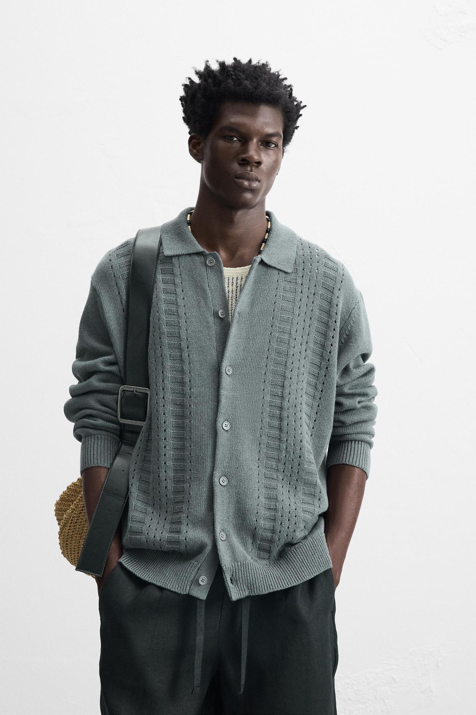 OPENWORK TEXTURED CARDIGAN Product Image