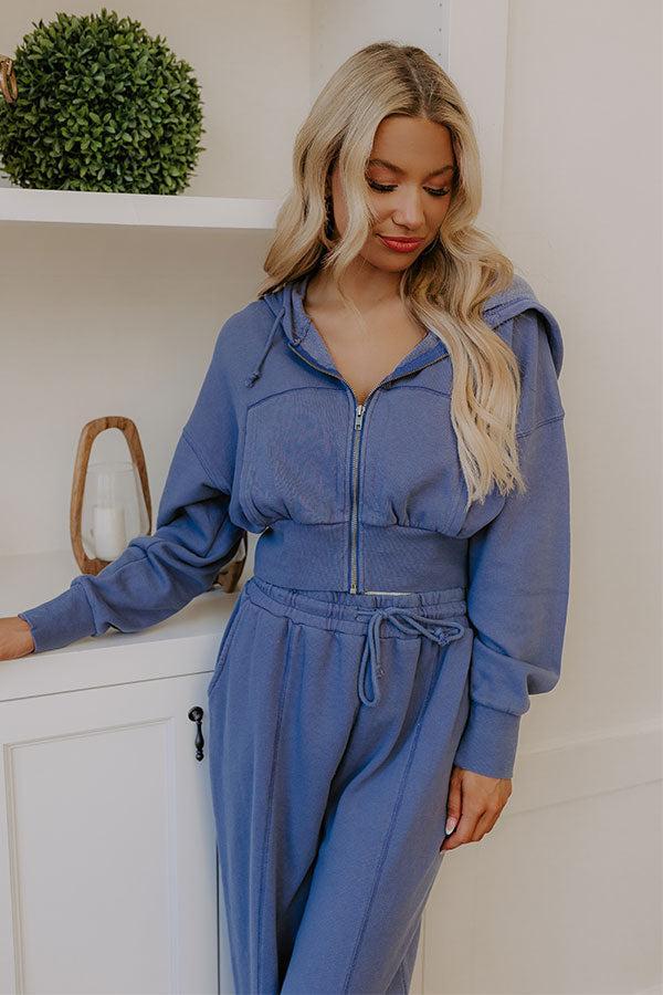 Road Trip Ready Vintage Wash Crop Sweater in Riverside Product Image