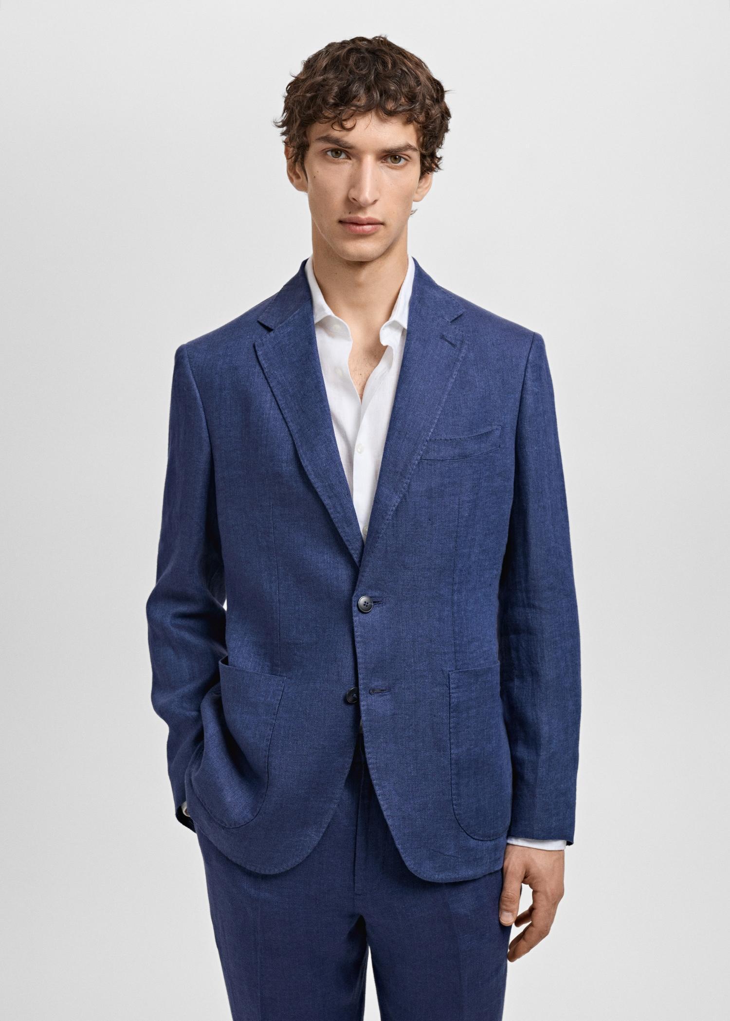 Salerno suit blazer 100% linen slim fit - Men | MANGO USA Product Image