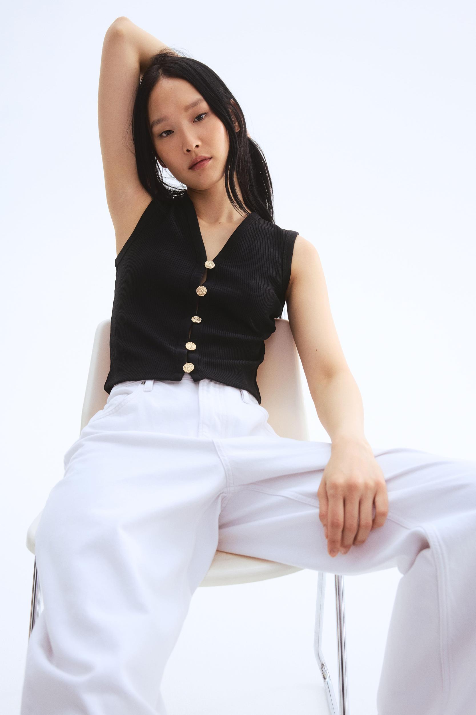 Button-Front Sweater Vest Product Image