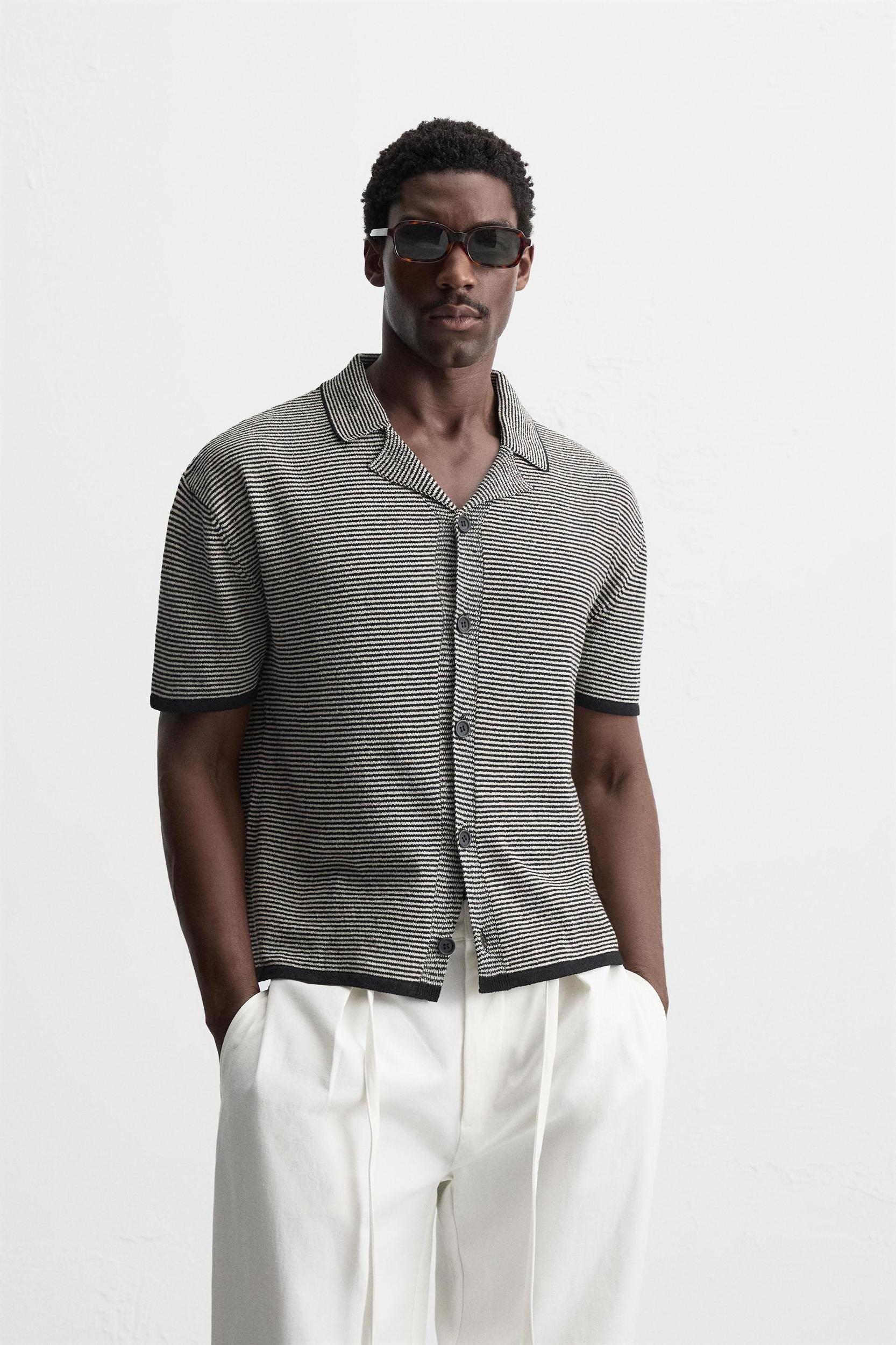 STRIPED KNIT SHIRT Product Image
