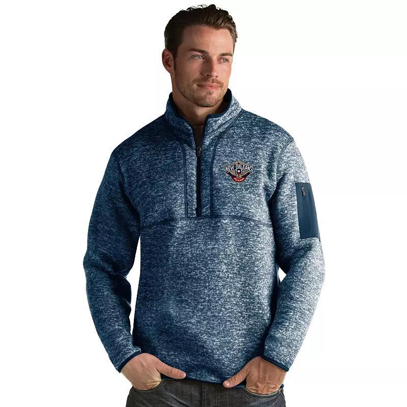 Mens Antigua Indiana Pacers Fortune Pullover Navy Grey Product Image