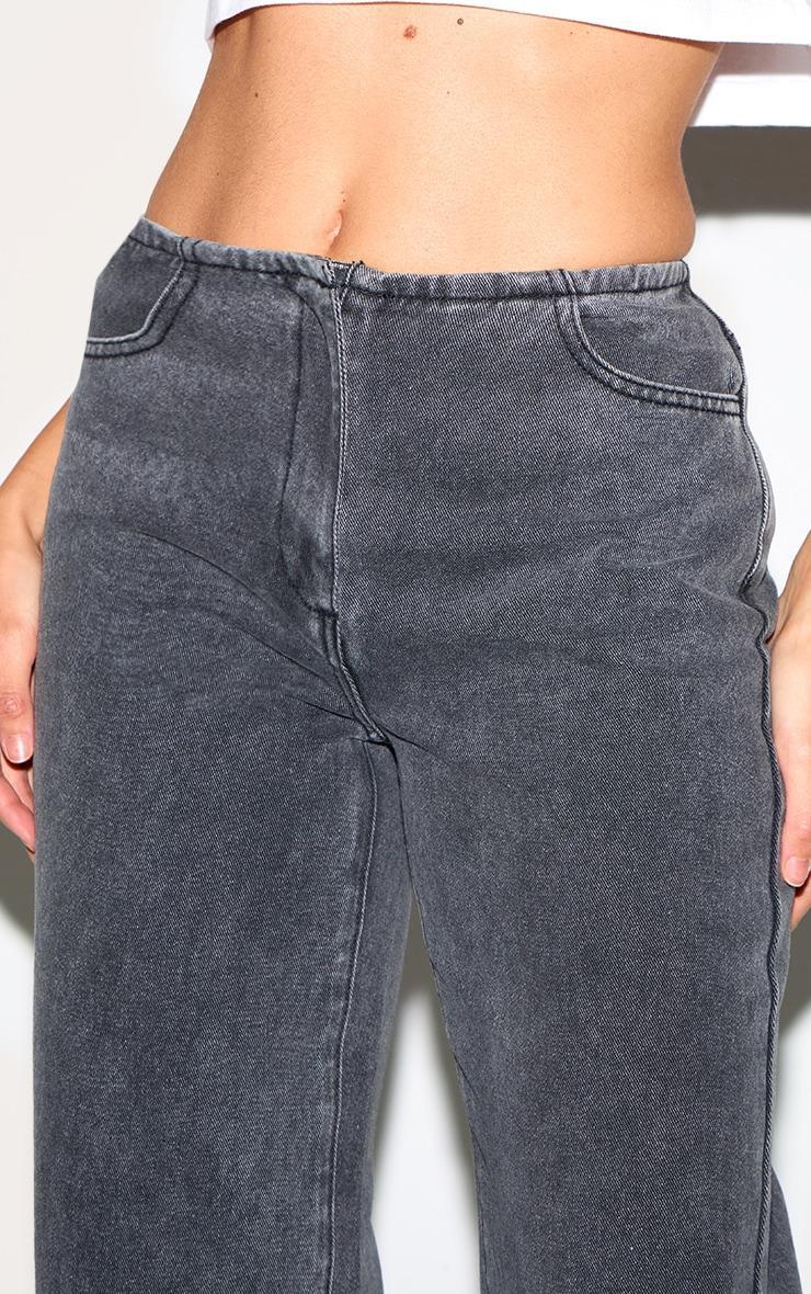 Washed Grey Low Rise No Waistband Straight Leg Product Image