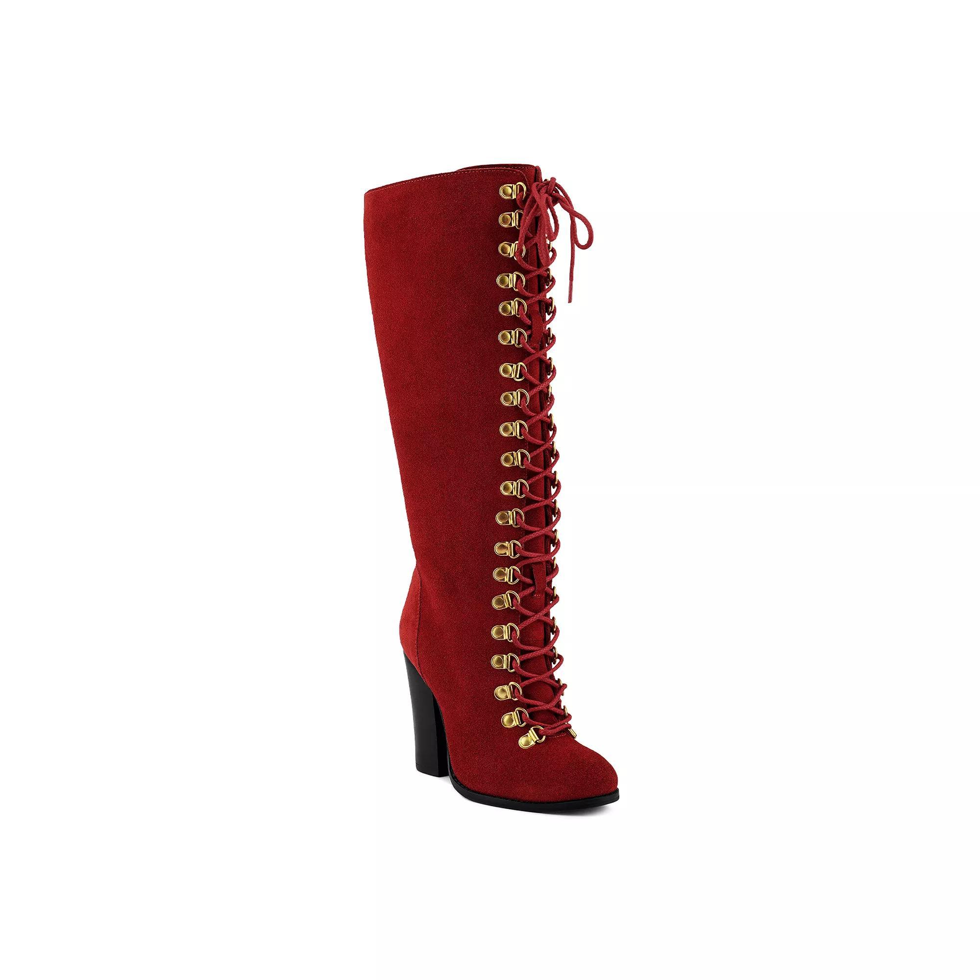 Rag & Co Sleet Slay Women's Suede Mid-Calf Boots, Size: 9, Red Product Image