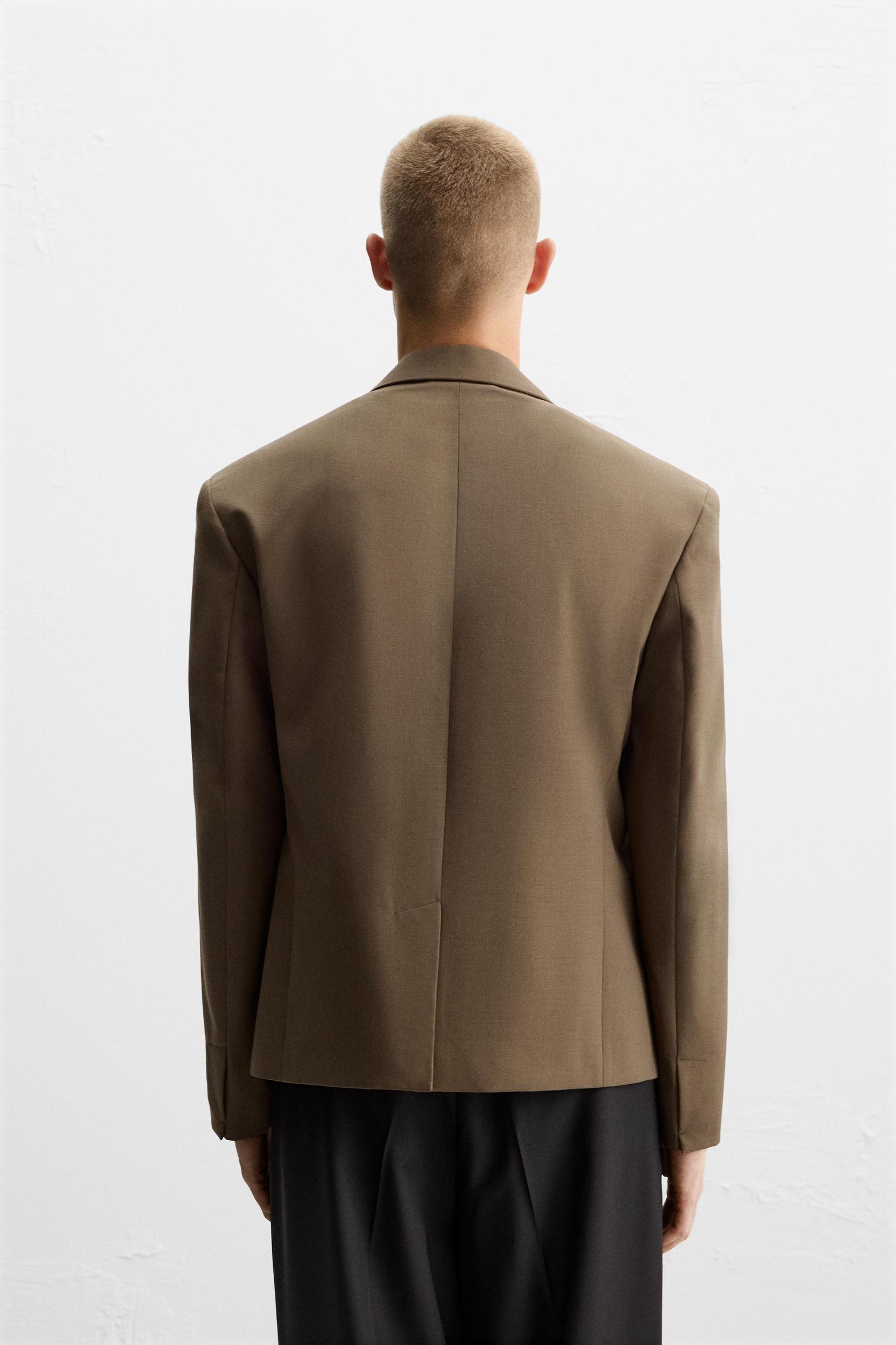 WOOL BLEND CROPPED FIT BLAZER Product Image
