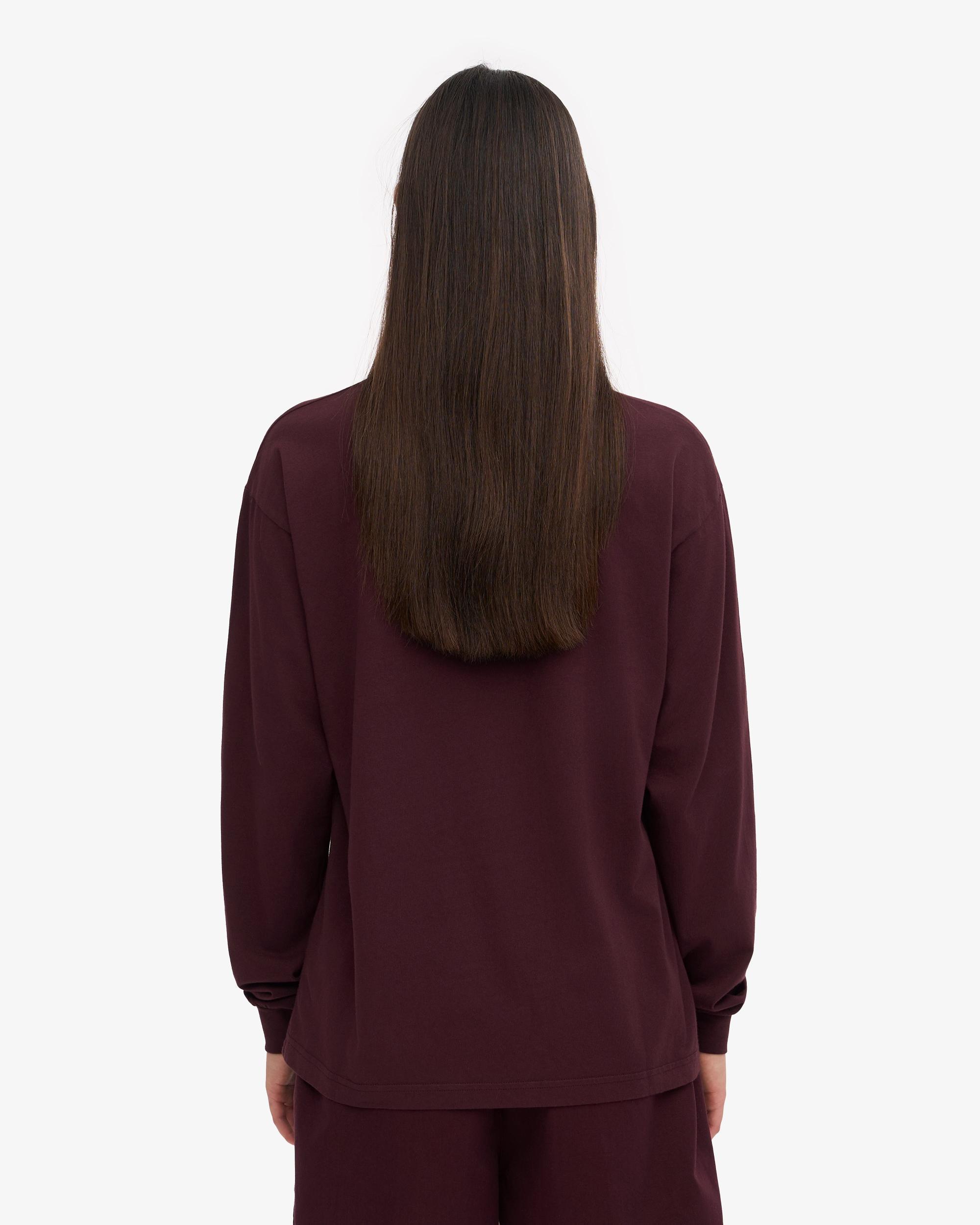 Oversized Organic LS T-Shirt - Oxblood Red Product Image