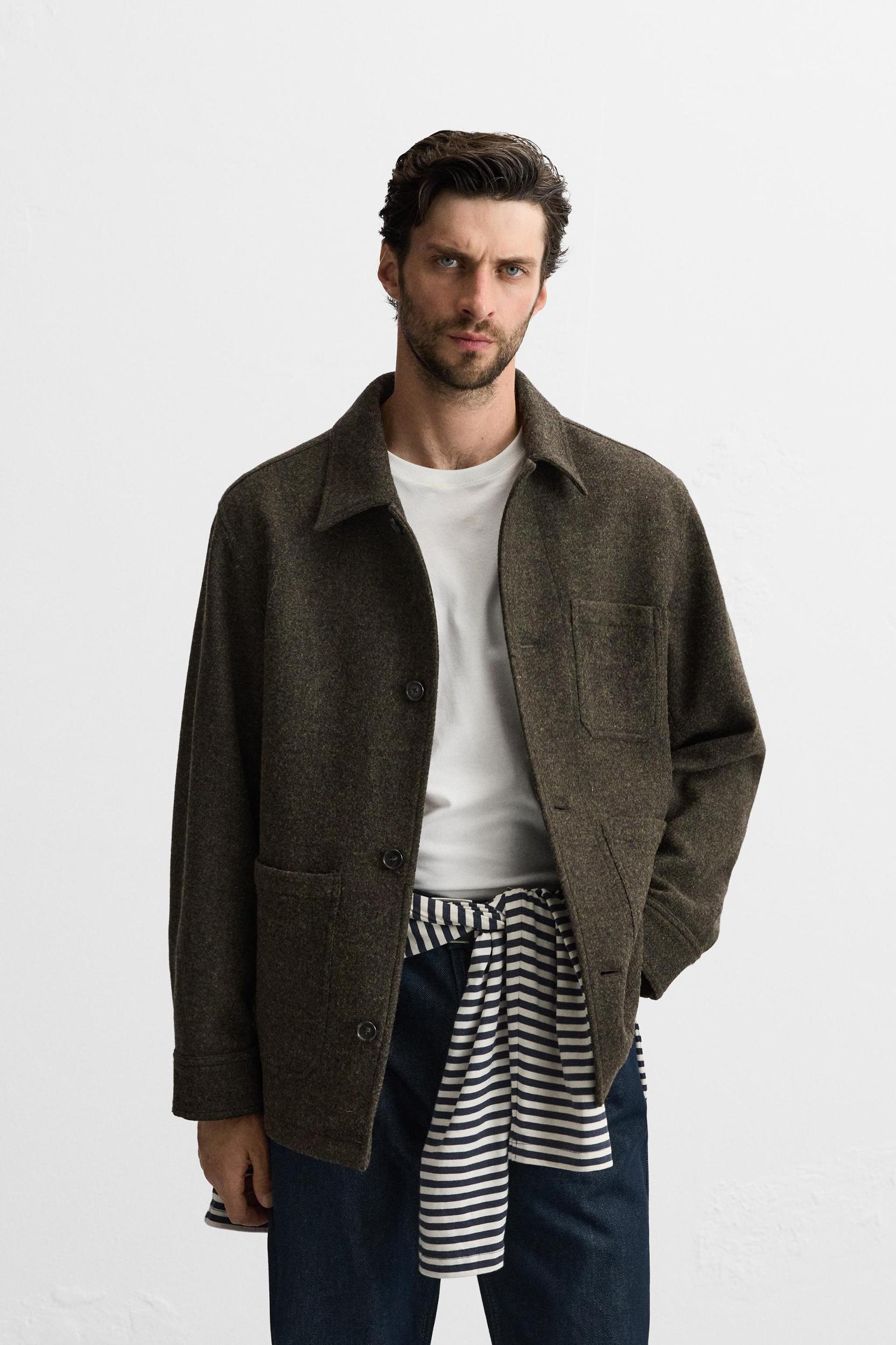 100% WOOL POCKET OVERSHIRT Product Image