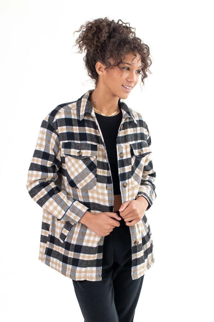 Black Heavy Plaid Jacket Product Image