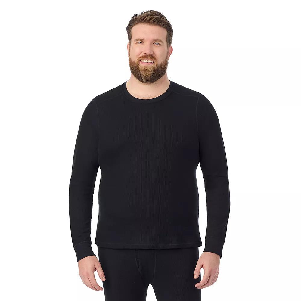Big & Tall Cuddl Duds® Midweight Waffle Thermal Performance Base Layer Crew Top, Men's, Size: 2XB, Black Product Image