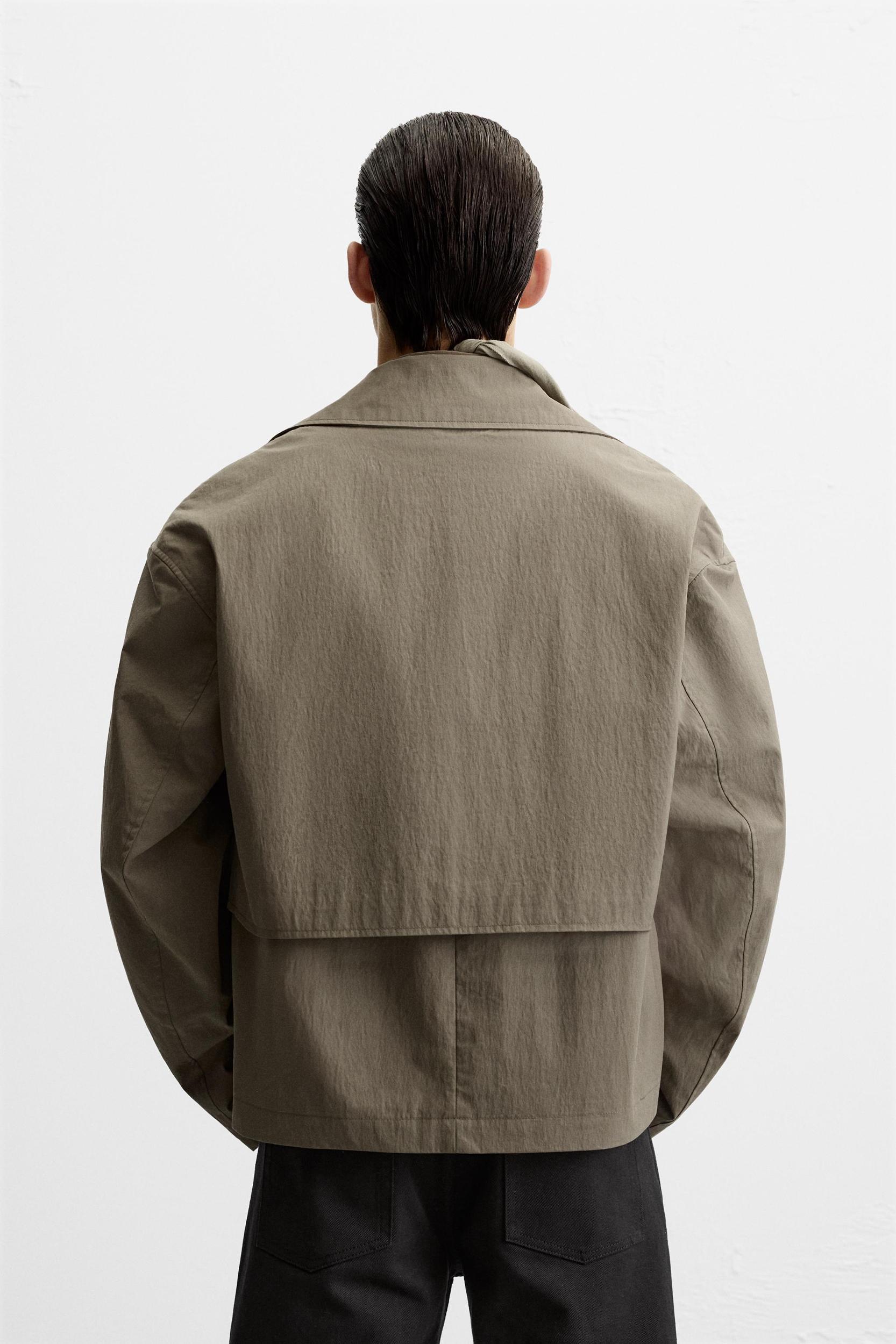 SHORT TECHNICAL FABRIC TRENCH COAT Product Image