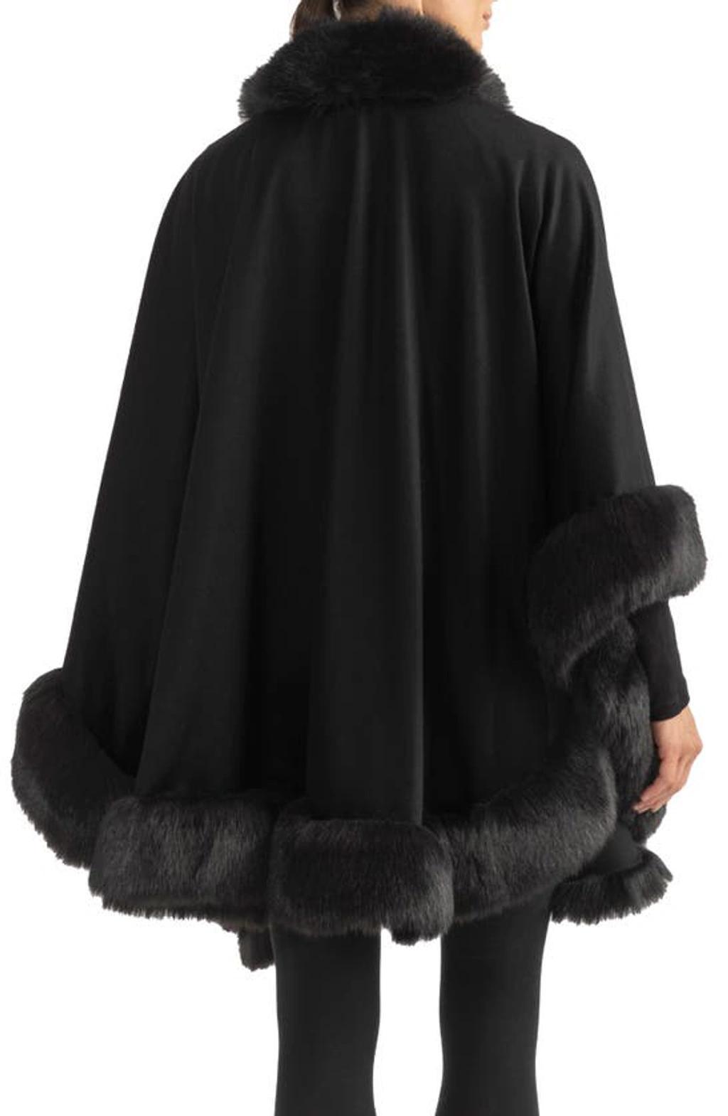 Womens Faux Fur & Cashmere U-Cape Product Image