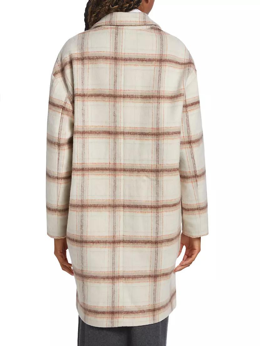 Plaid Wool-Blend Oversized Double-Breasted Coat Product Image