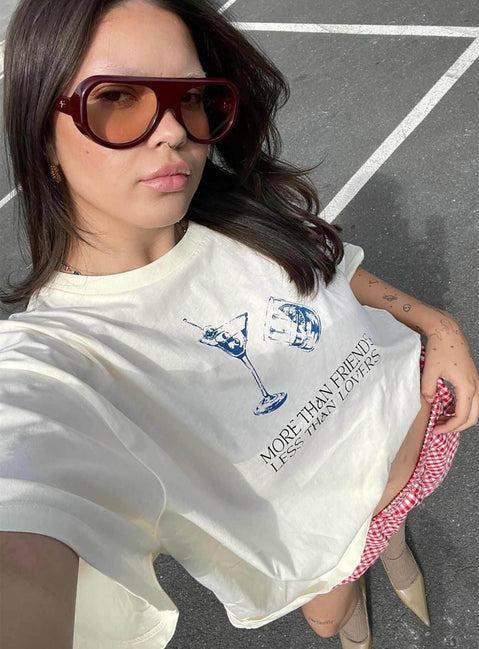 More Than Friends Oversized Tee Off White Product Image