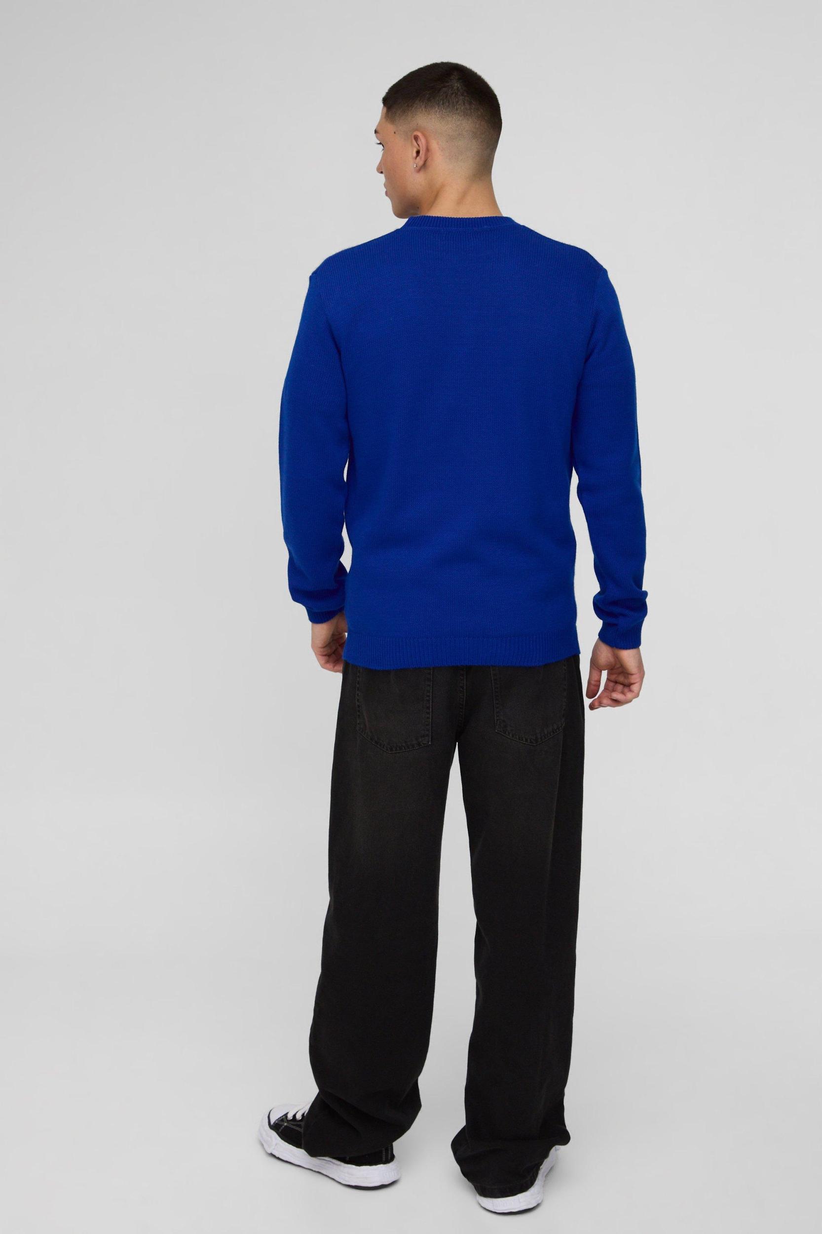 Regular Fit Gassed Christmas Sweater | boohooMAN USA Product Image