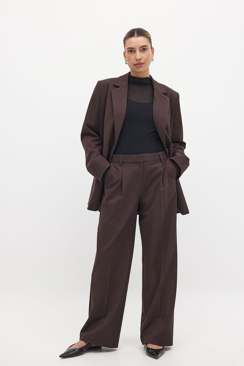 Wide Low Waist Suit Pants Product Image