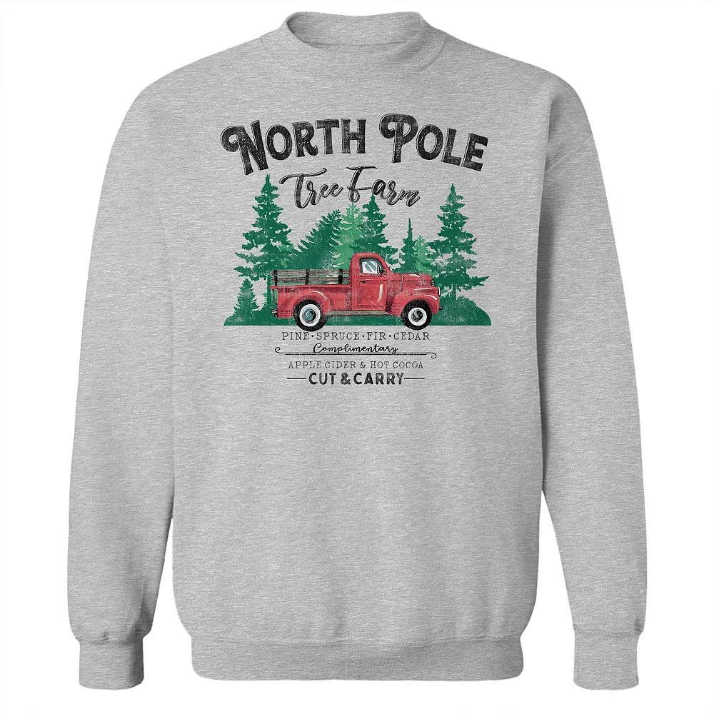 Men's North Pole Tree Farm Fleece Sweatshirt, Women's, Size: Large, Sport Gray Product Image