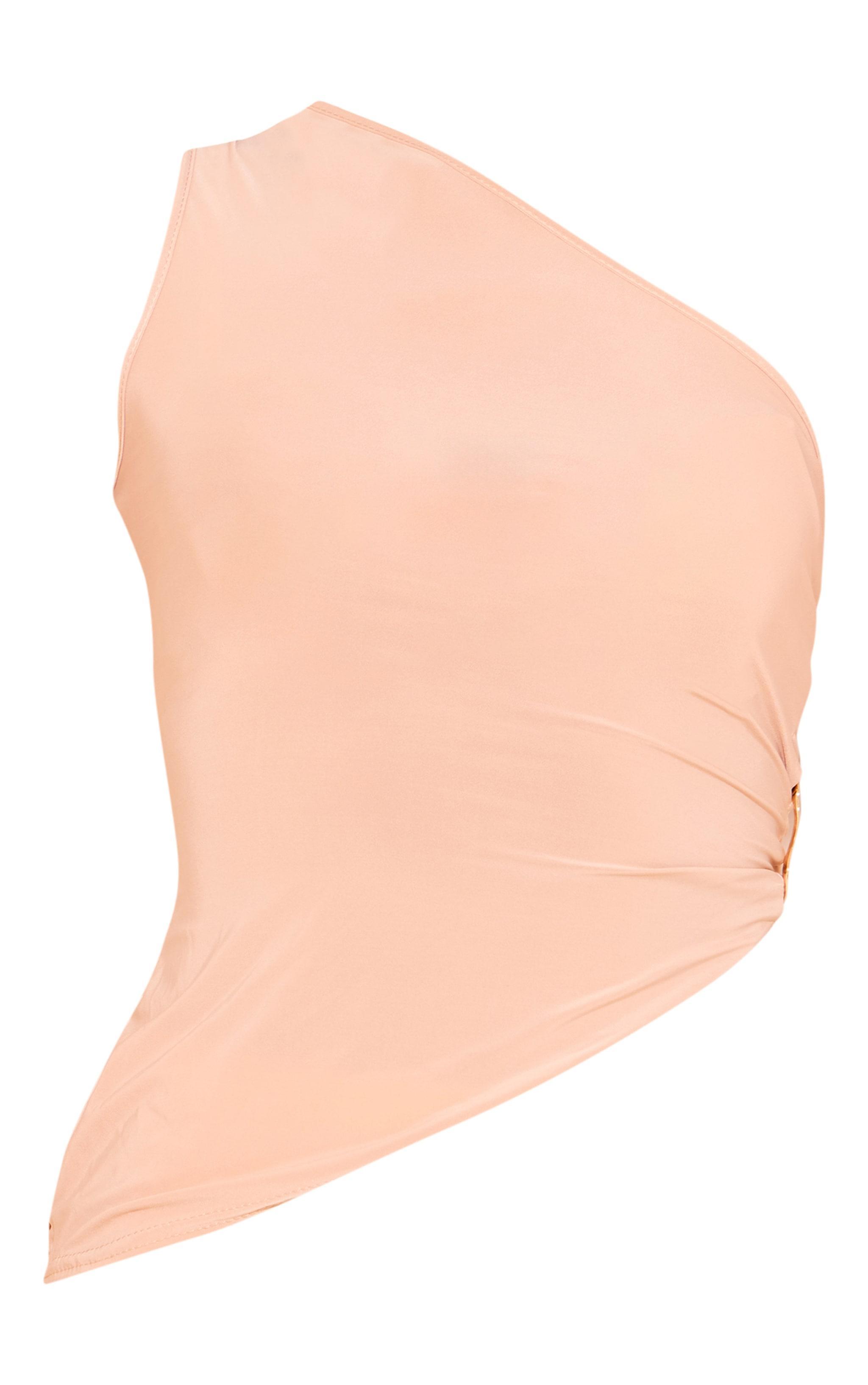 Stone Slinky One Shoulder Trim Detail Top Product Image