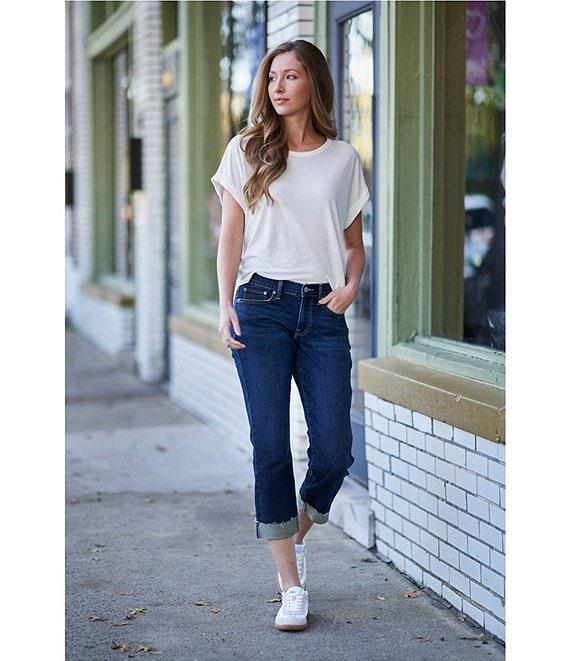Lucky Brand Sweet Crop Stretch Denim Mid-Rise Straight Leg Jeans Product Image