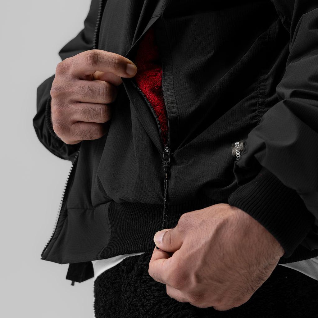 1003. Sherpa-Lined Insulated Bomber Jacket - Black Product Image