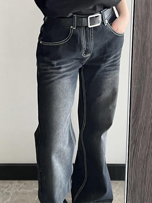 Washed High Waist Dangle Boyfriend Jeans Product Image