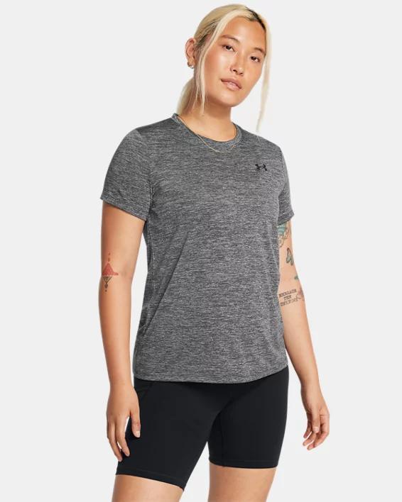 Women's Under Armour Tech™ Short Sleeve Tee, Size: Large, Black Heathered Product Image