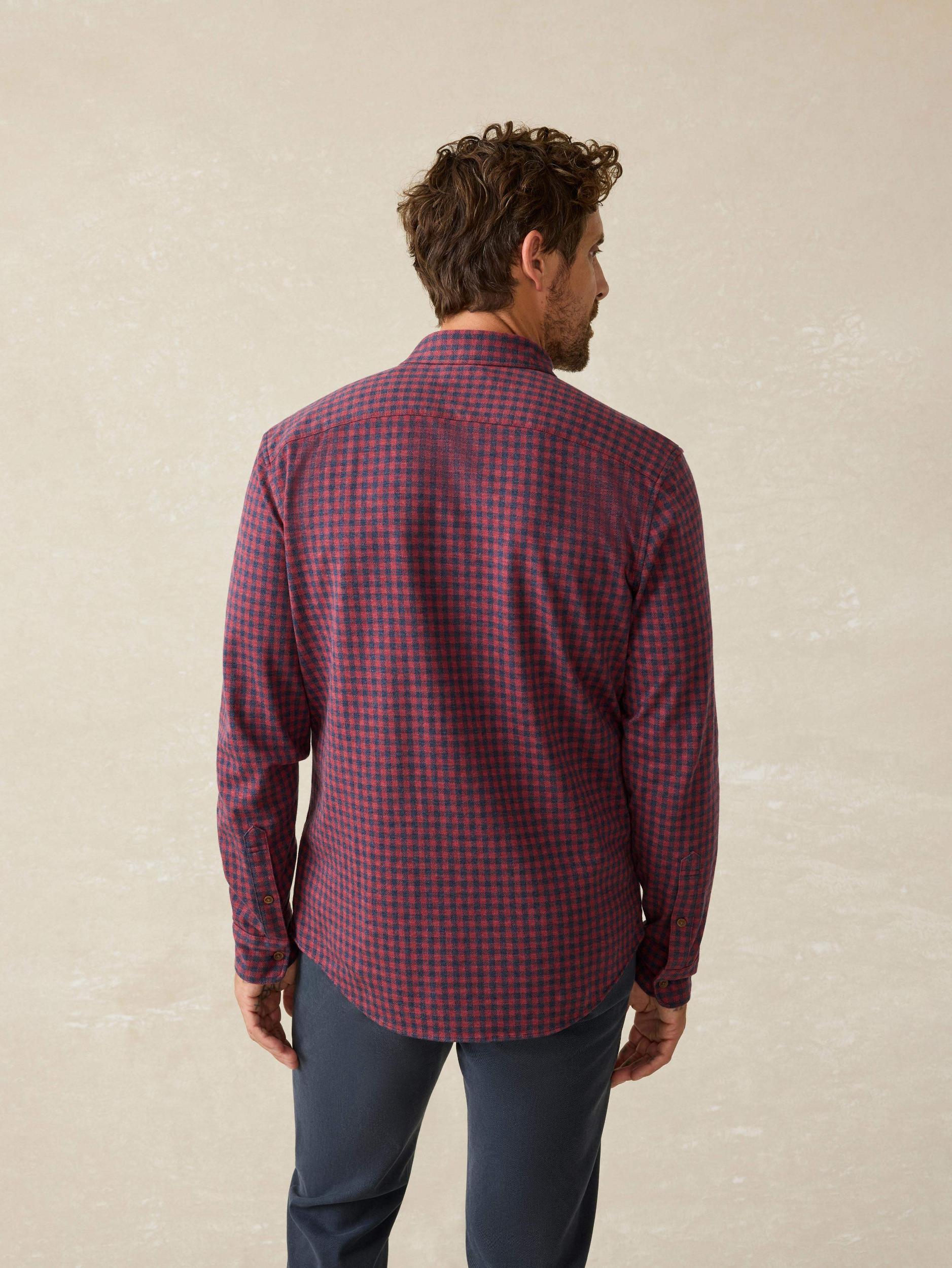 Coastline Knit Shirt - Navy Red Gingham Male Product Image