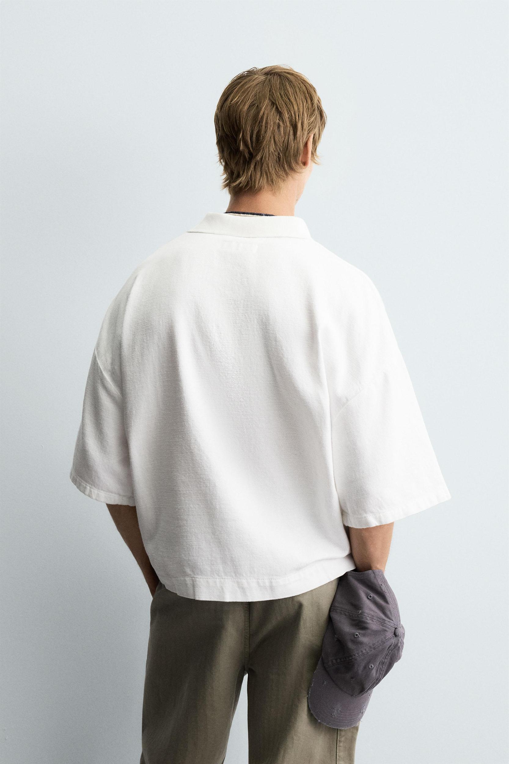 EMBROIDERED BOXY FIT POLO SHIRT Product Image