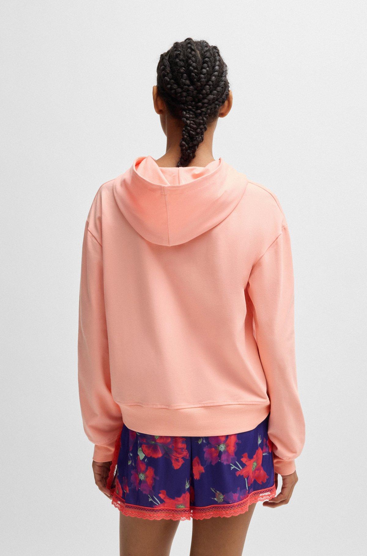 Relaxed-fit hoodie in stretch jersey with logo print Product Image