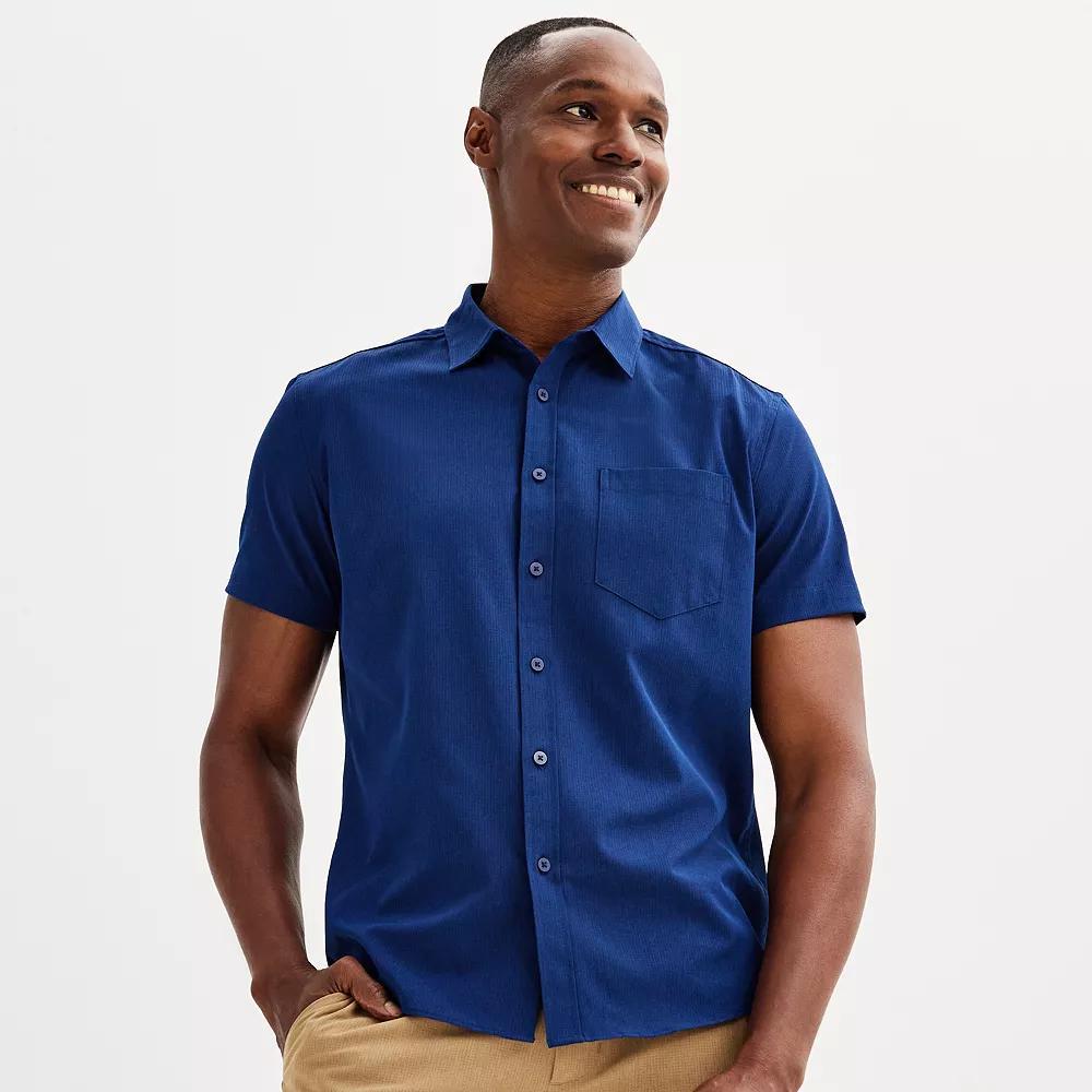 Men's FLX Slim Performance Untucked-Fit Button Down Shirt, Size: Large SLIM, Red Tasting Product Image