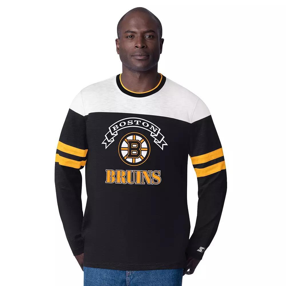 Men's Starter  Black Boston Bruins Blitz Durene Long Sleeve T-Shirt, Size: Large Product Image