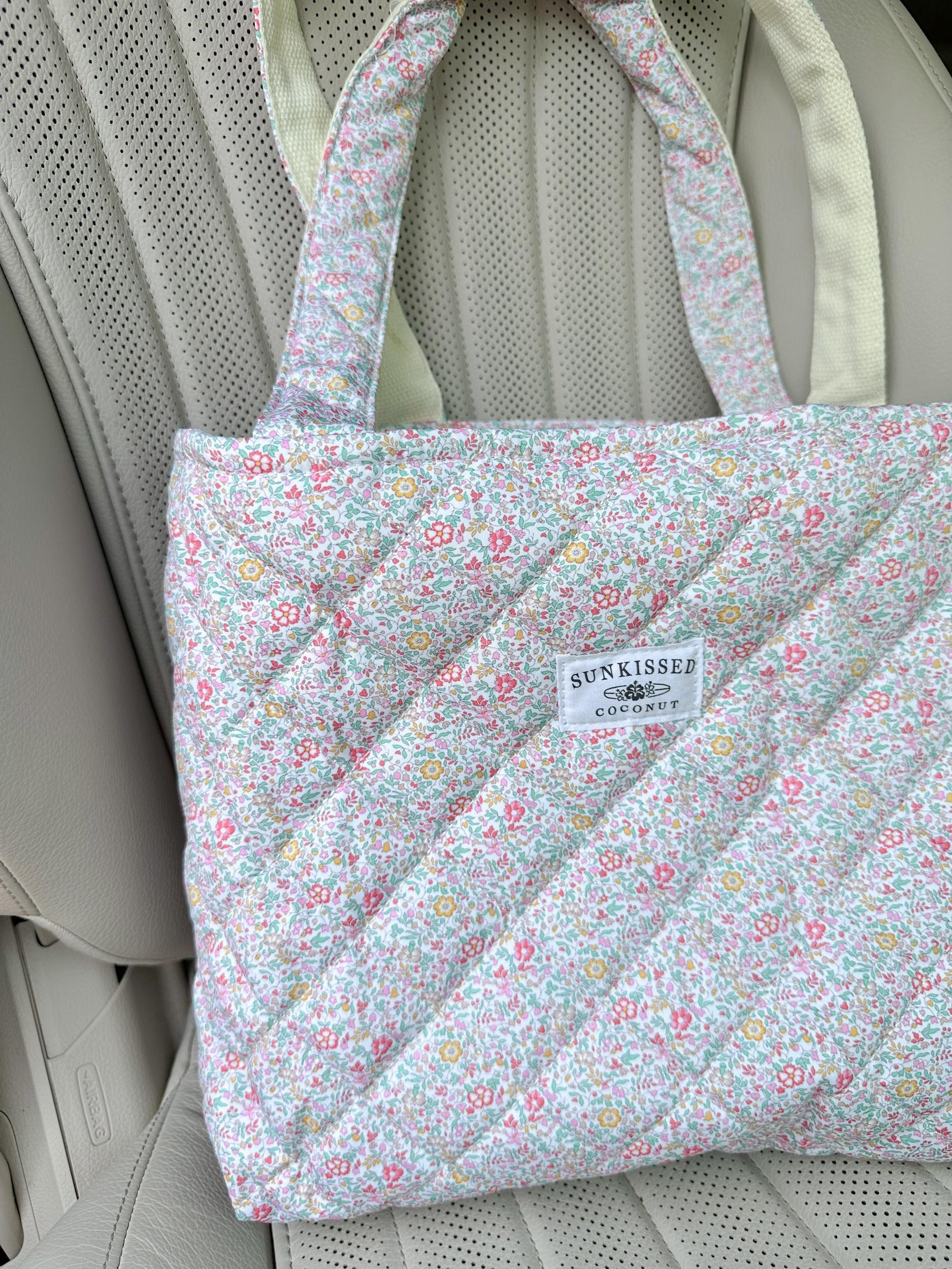 Floral Day In The Park Handmade Tote Zipper Bag Girls Product Image