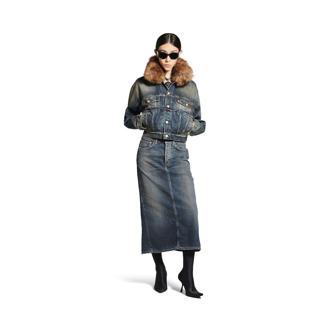 Women's Midi Skirt in Blue Product Image