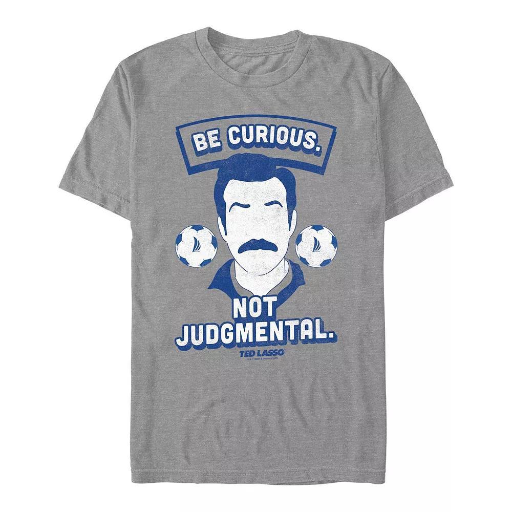 Men's Ted Lasso "Be Curious. Not Judgmental." Graphic Tee, Size: Small, Dark Grey Gray Product Image