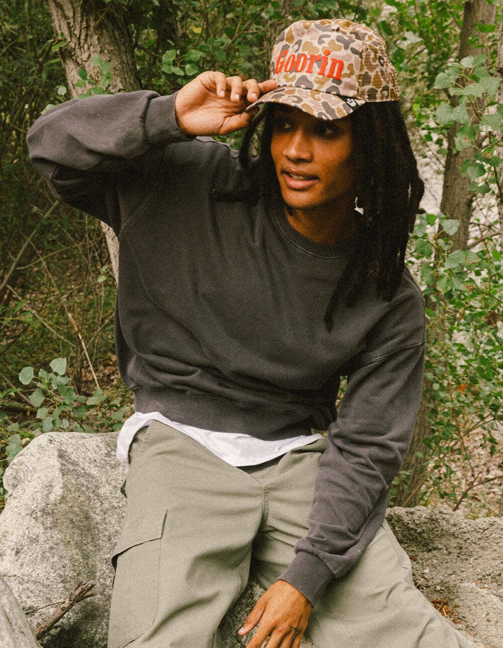 RSQ Mens Washed Oversized Crewneck Sweatshirt - TEAL GREEN Product Image