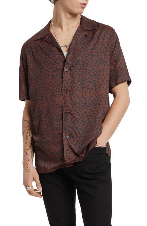 John Varvatos Danny Short Sleeve Camp Shirt W706Z1 (Officer ) Men's Clothing Product Image