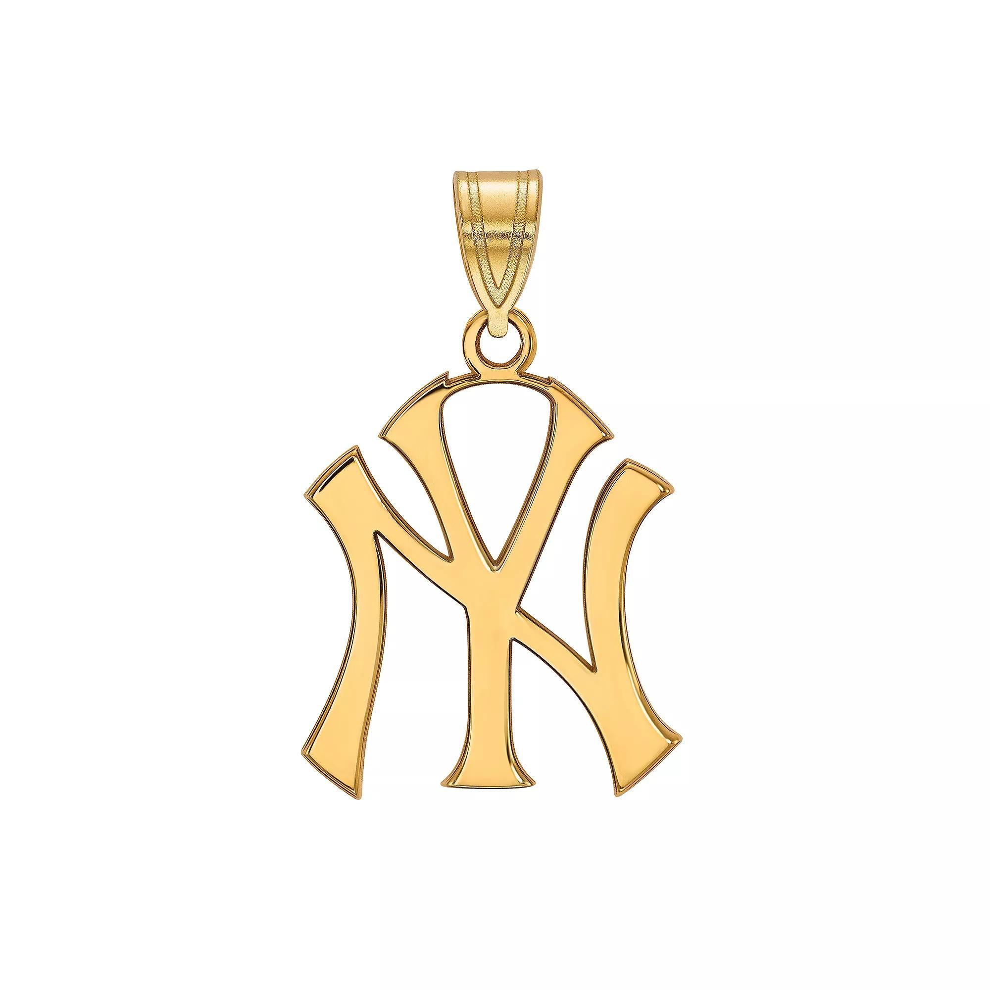 LogoArt Sterling Silver New York Yankees Pendant, Women's, Size: 25MM Product Image