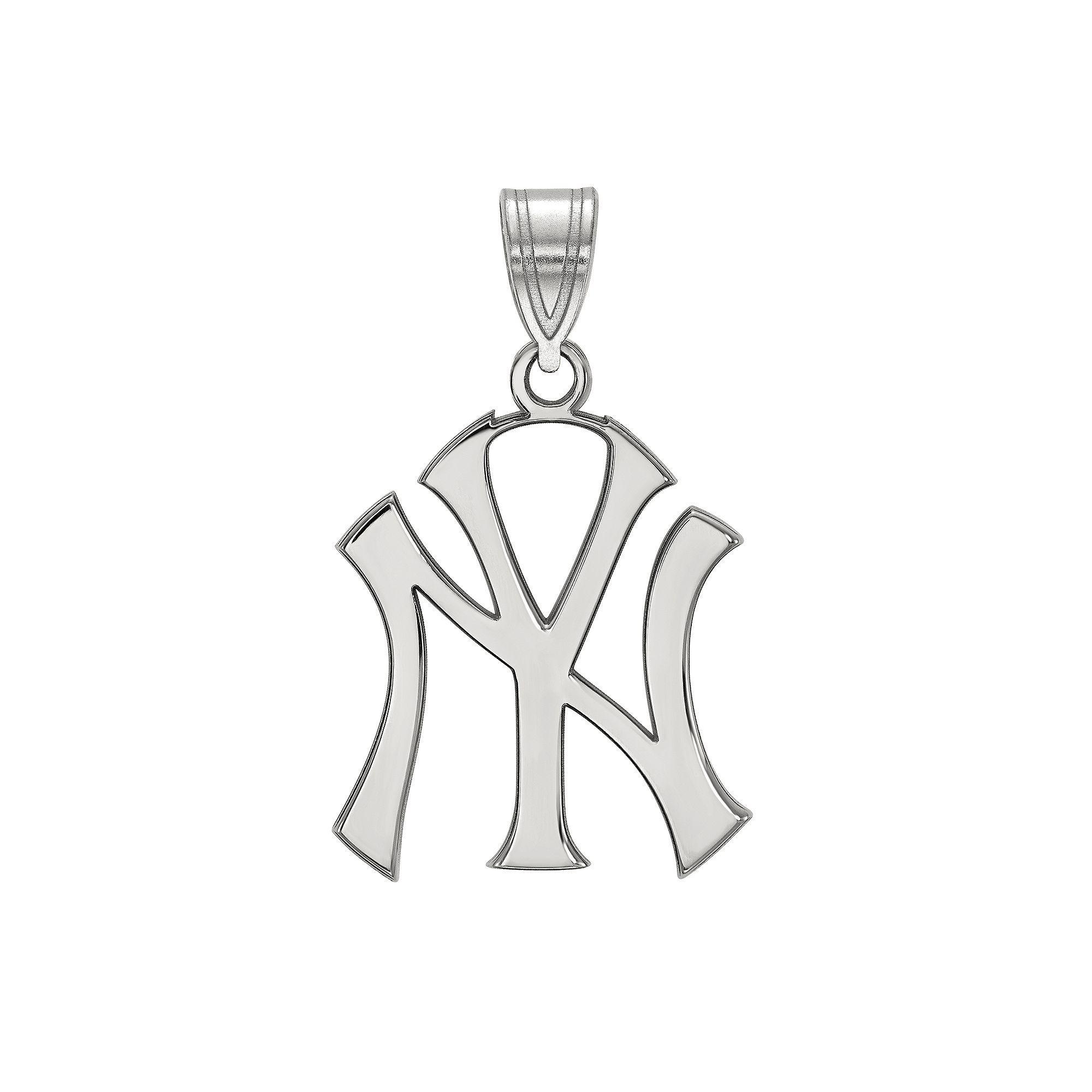 LogoArt Sterling Silver New York Yankees Pendant, Women's, Size: 25MM Product Image