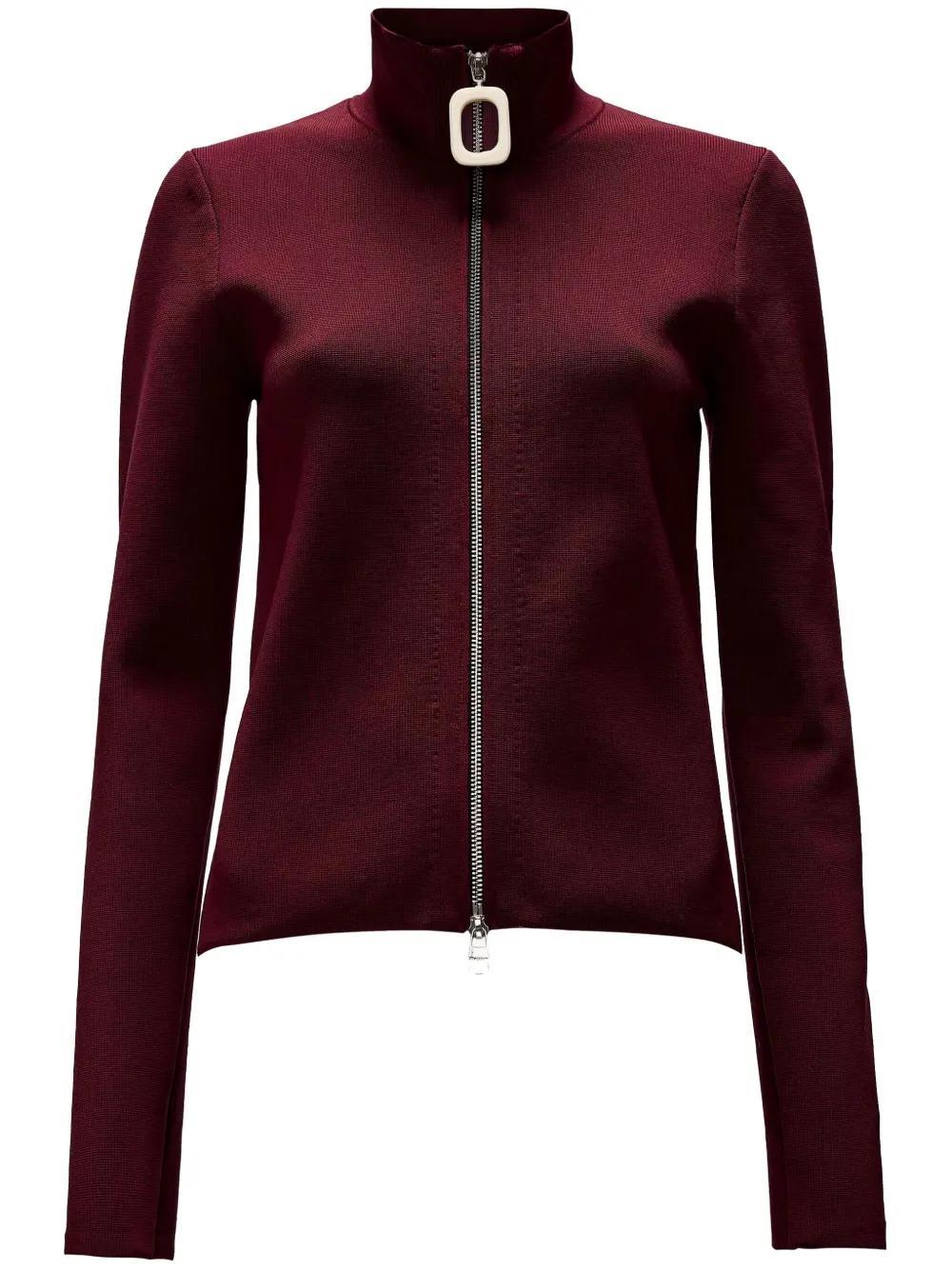 JW ANDERSON Zip-up Fine-knit Jumper In Red Product Image