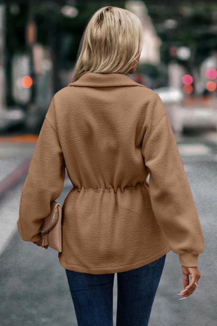 Zipper Front Belted Ultra Cozy Sweatshirt Coat Product Image
