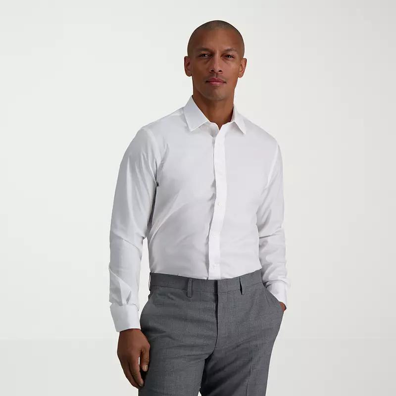 Men's Haggar® Premium Performance Slim Fit Dress Shirt, Size: 14.5-32/33, White Blue Stripe Product Image