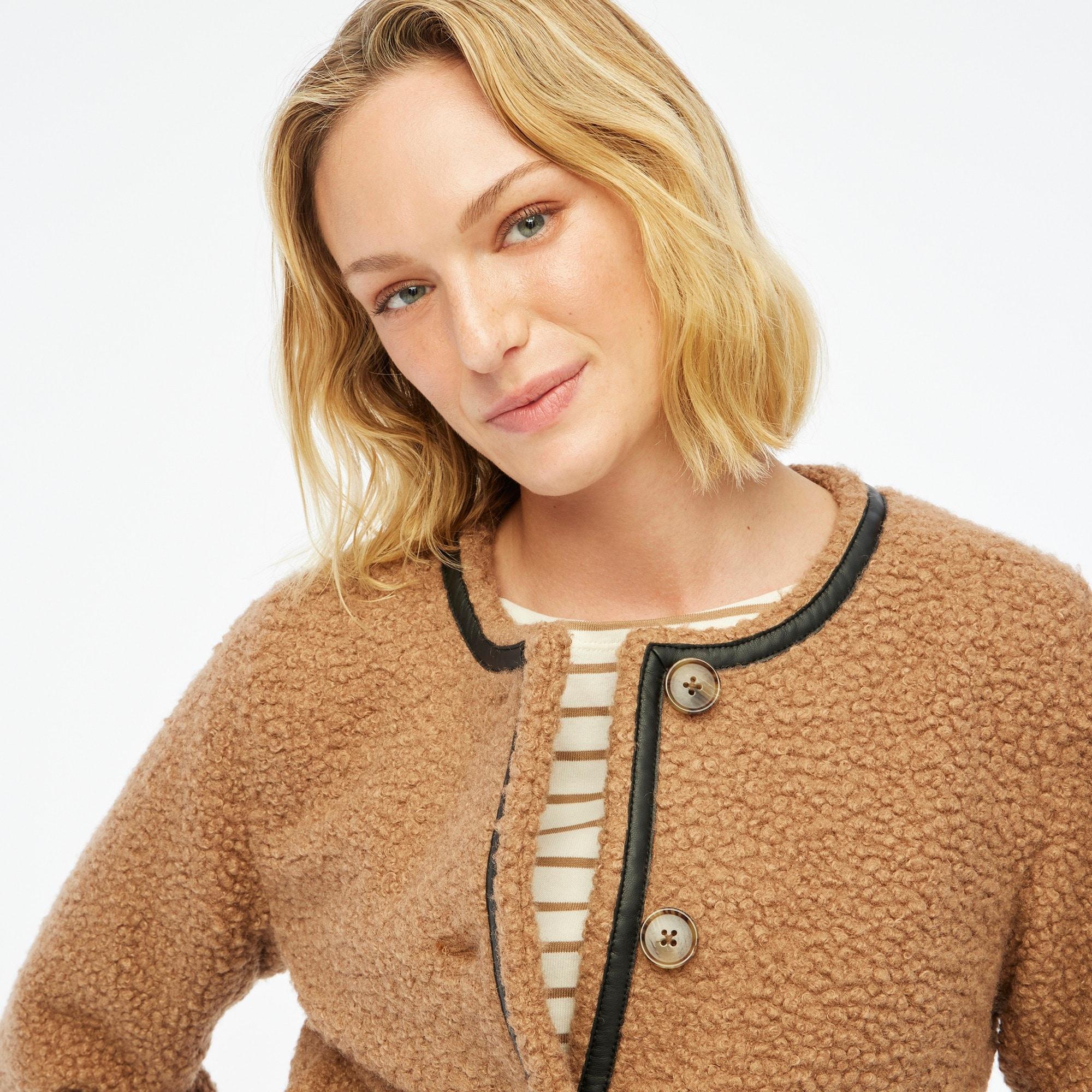 Petite cropped sherpa lady jacket Product Image